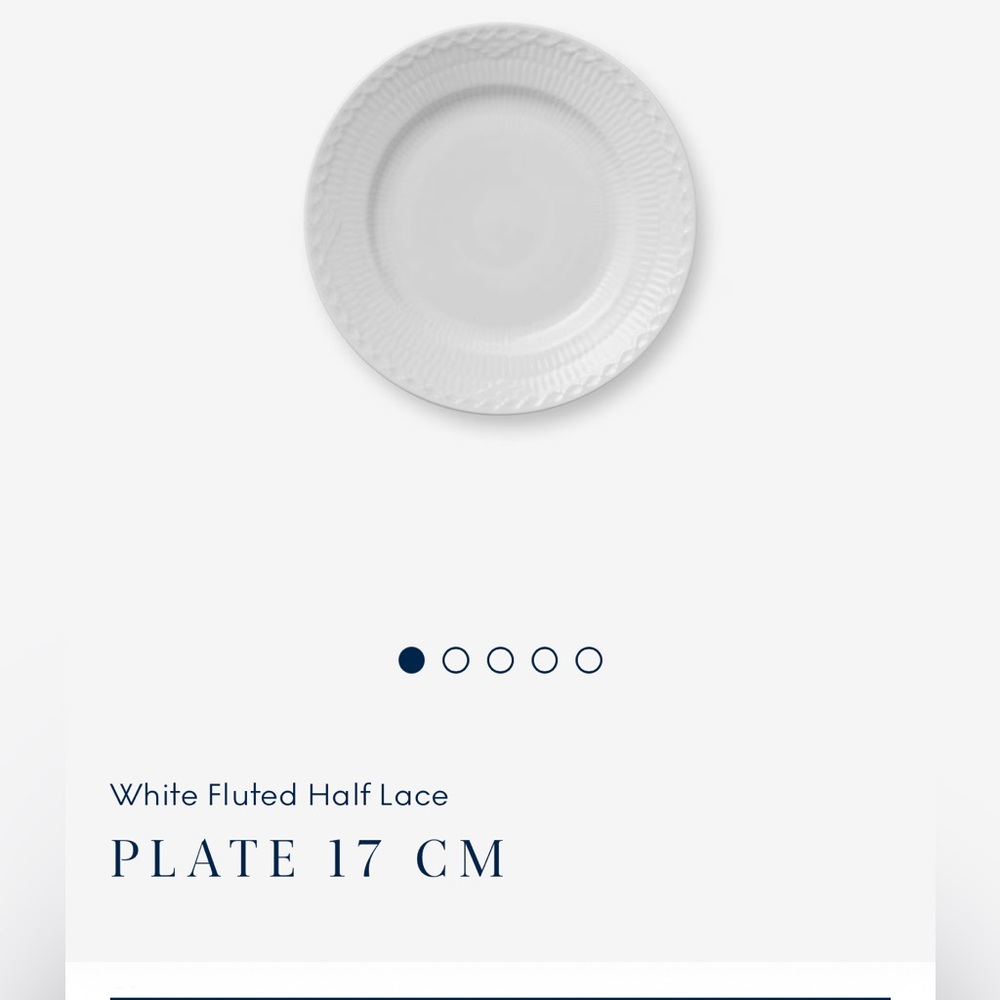 Royal Copenhagen white half lace 7.5 inch plate